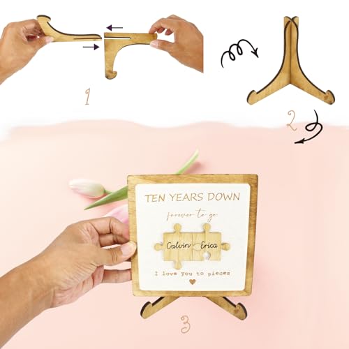 Personalized Wooden Plaque with Engraved Puzzle Pieces Q258151