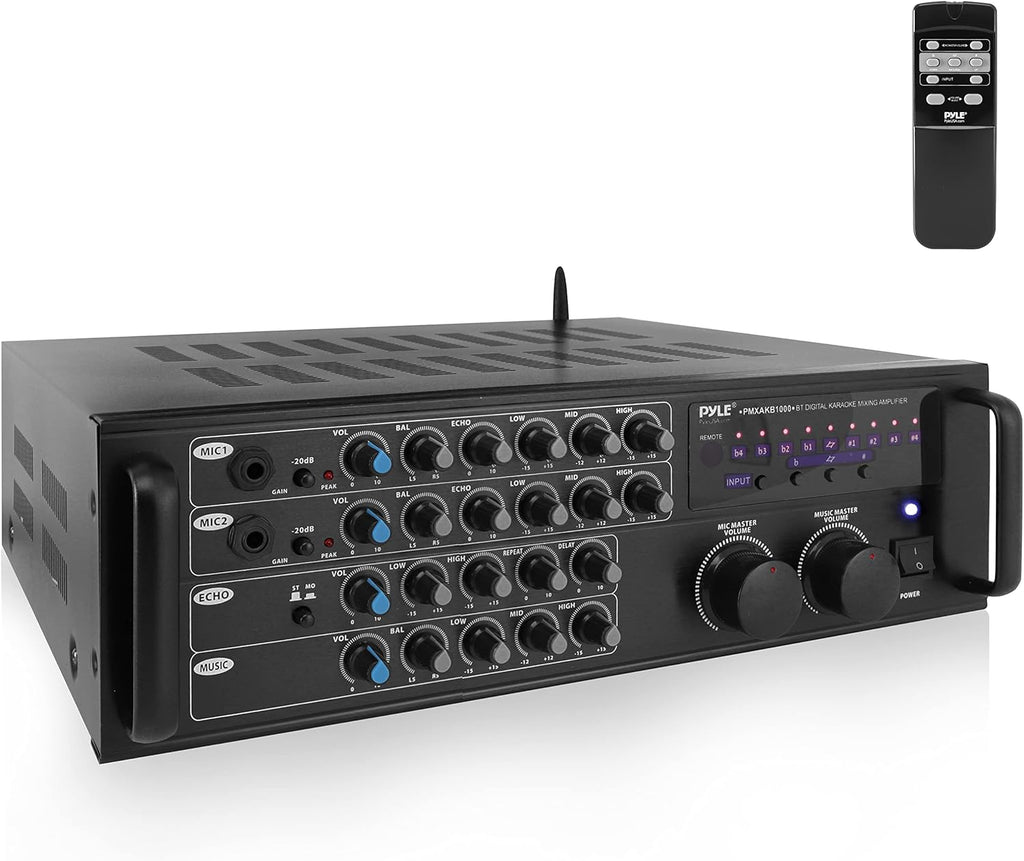 1000-Watt Portable Wireless Bluetooth Stereo Mixer Karaoke Amplifier System with Dual Mic Y812