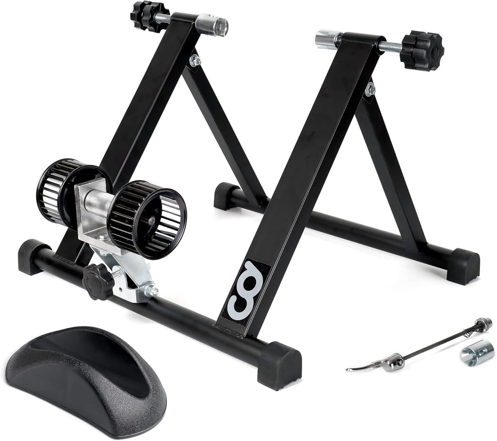 Indoor Wind Resistance Bicycle Trainer Stand with Front Block Riser & Skewers T125