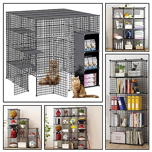White Metal Wire Cat Cage J89624
