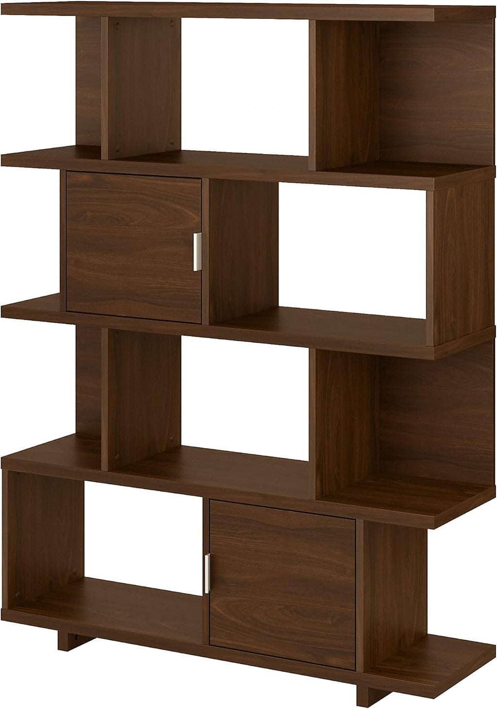 Modern Walnut Bookcase with Doors Q740