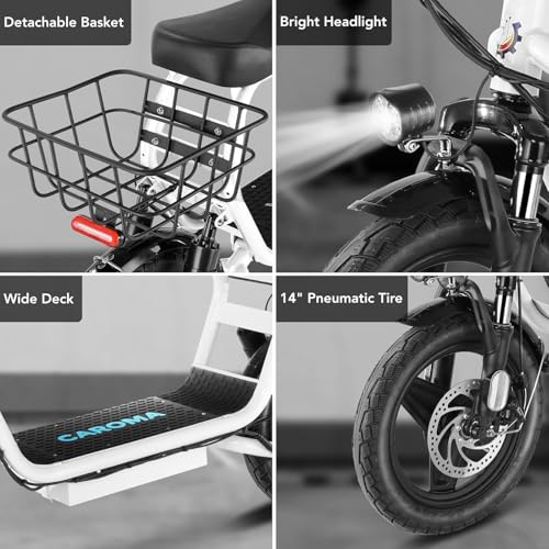 Electric Scooter with Seat, 14" Fat Tire, Foldable X1156