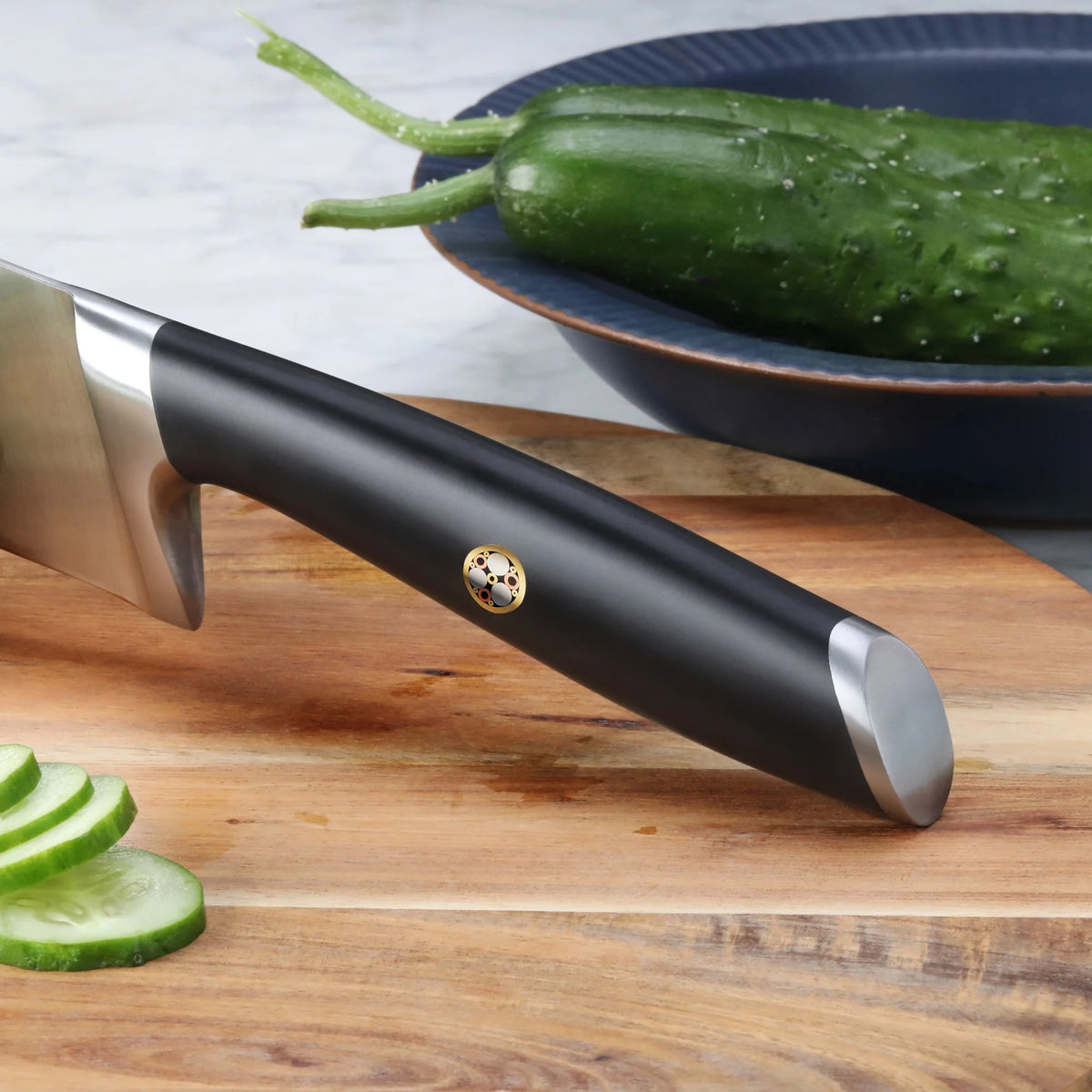 German Steel Forged 7" Santoku Knife, Black H77339