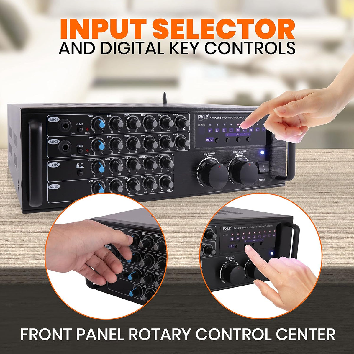 1000-Watt Portable Wireless Bluetooth Stereo Mixer Karaoke Amplifier System with Dual Mic Y812