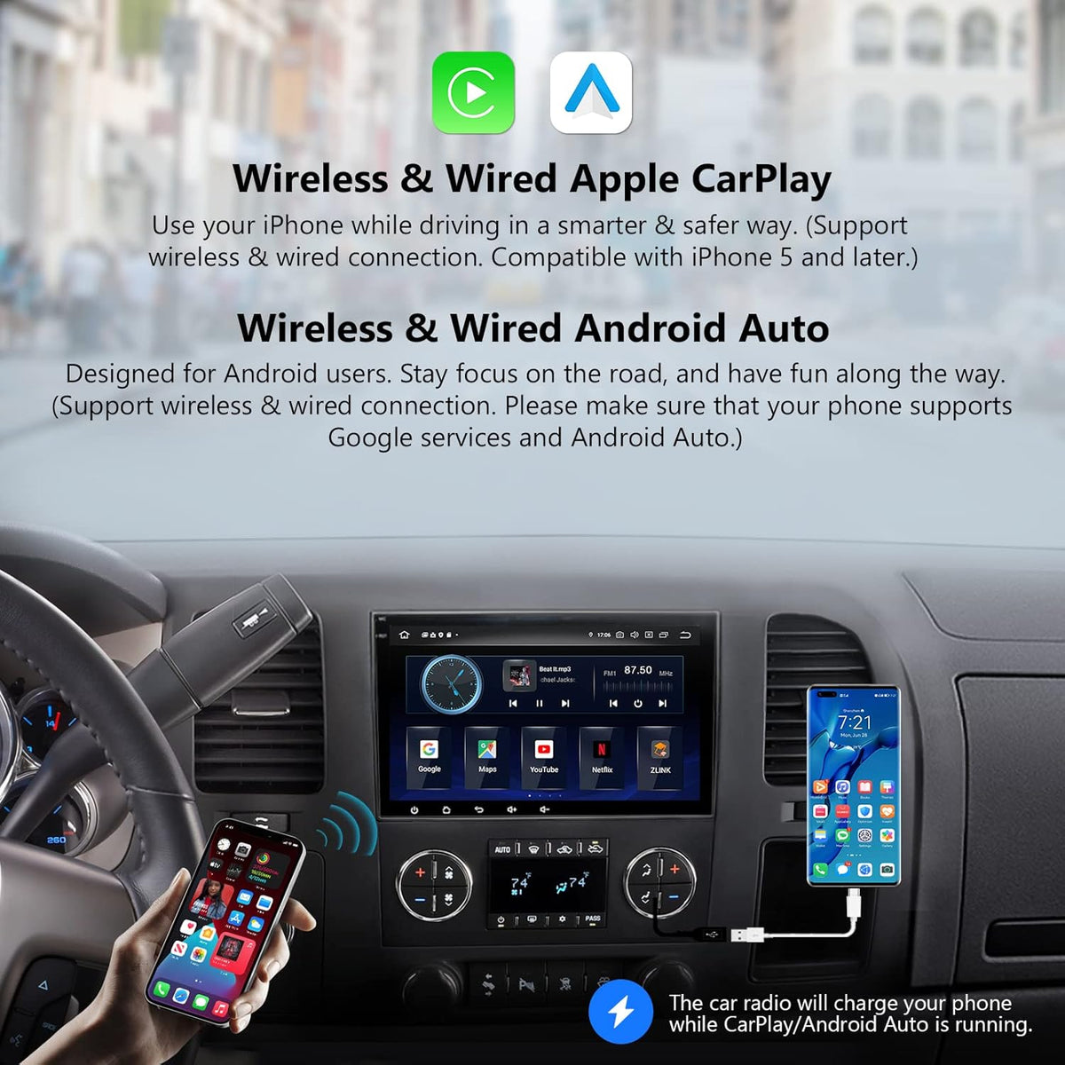 Android 11 Car Stereo with CarPlay and Android Auto, 8 Inch Double Din Car Radio K8830