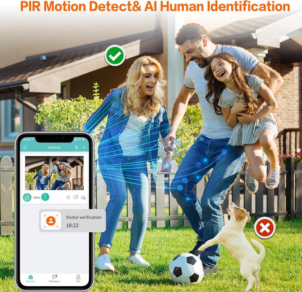 2K Wireless Video Doorbell Camera with Motion Detection and Night Vision F476886