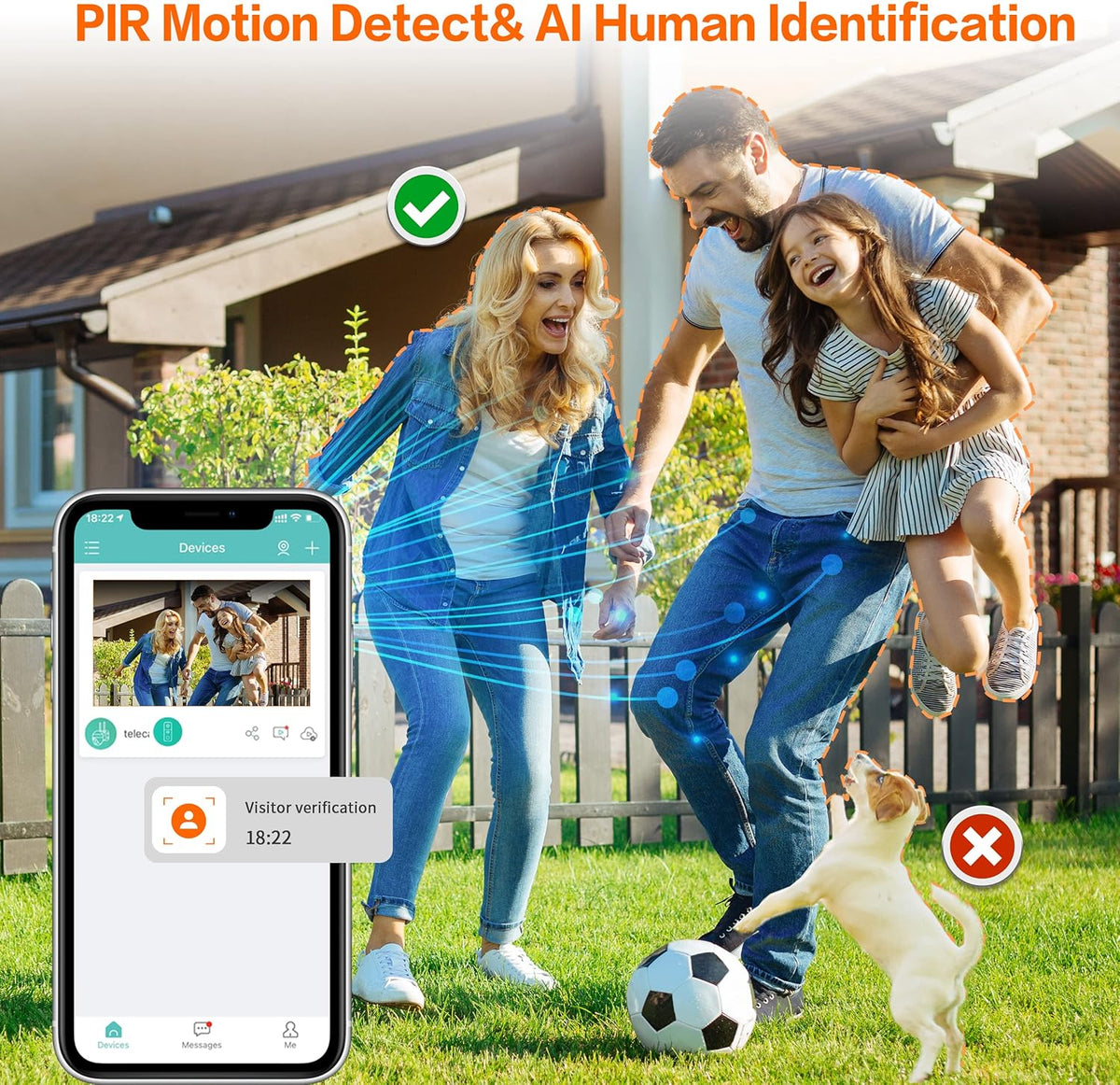 2K Wireless Video Doorbell Camera with Motion Detection and Night Vision F476886