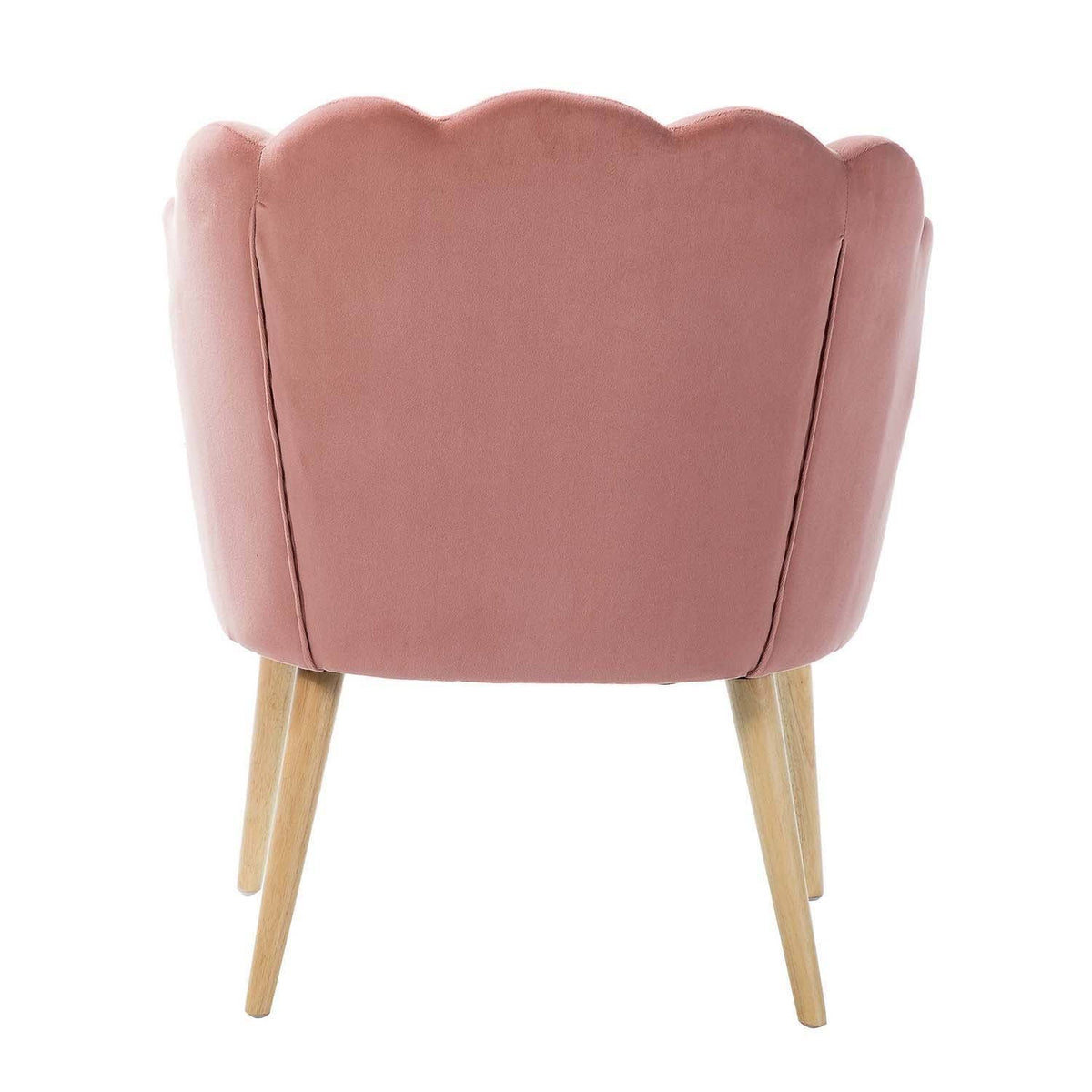 Pink Scalloped Velvet Arm Chair Set of 2 U79419