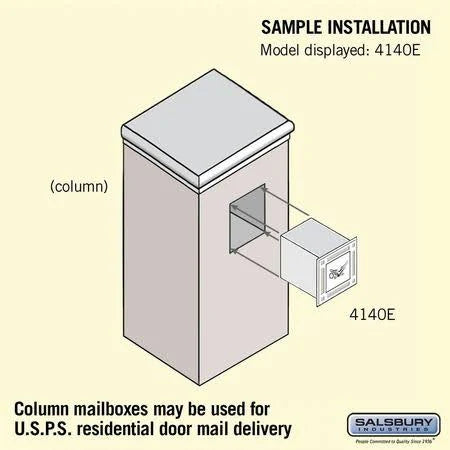 Green Cast Aluminum Column Mailbox E130