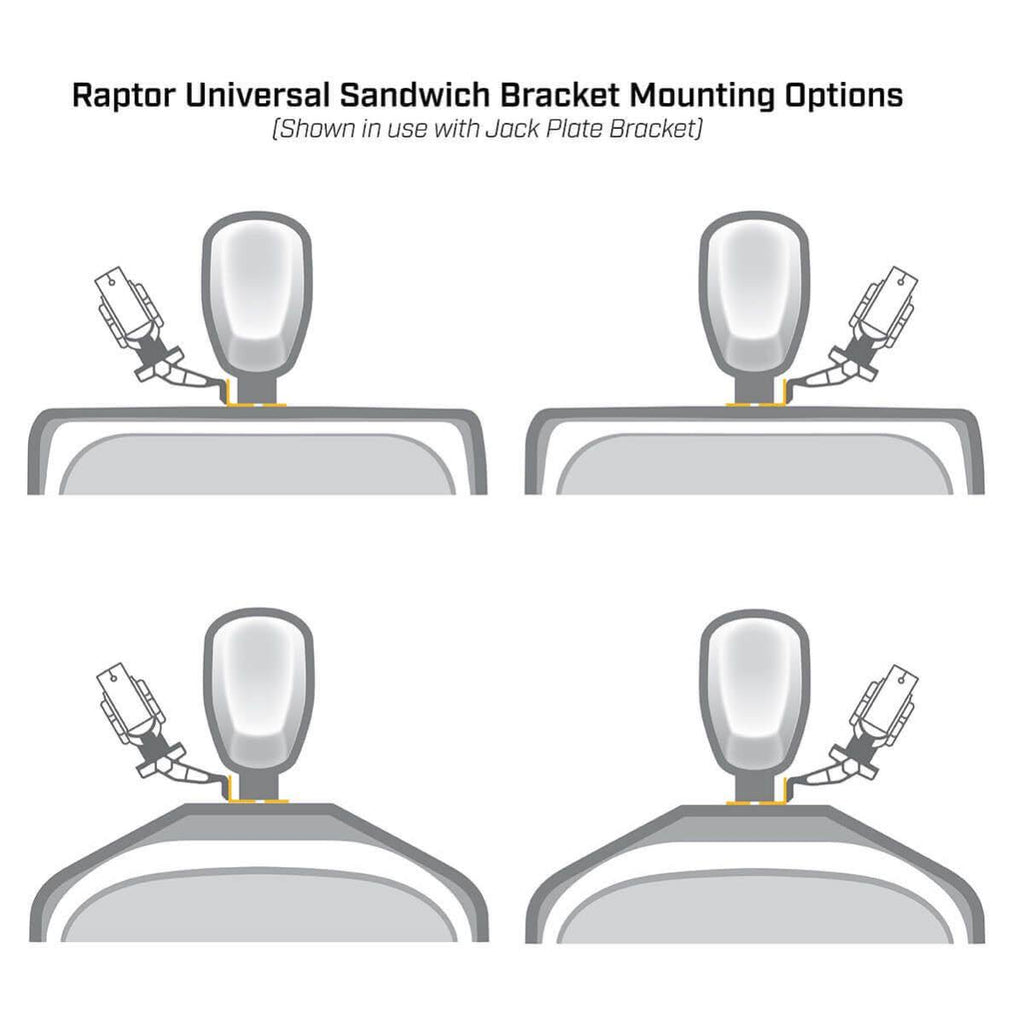 White Universal Sandwich Adapter Bracket H900