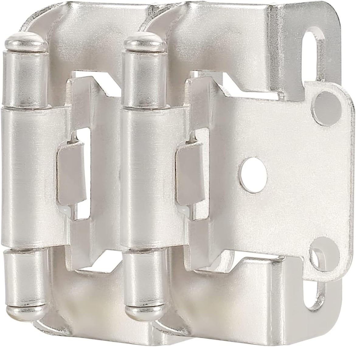 50 Pack 1/2" Self Closing Brushed Nickel Semi Wrap Cabinet Hinges X419788