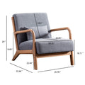 Grey Fabric Modern Solid Wood Accent Chair X572