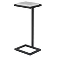 23 Inch Accent Side Table Marble Tabletop Polished White V41076