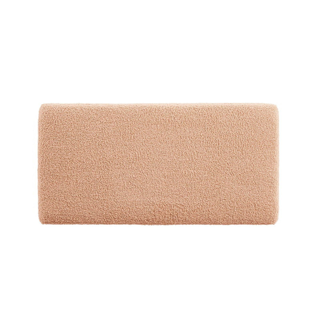 Tan Rectangle Sherpa Storage Ottoman E3843