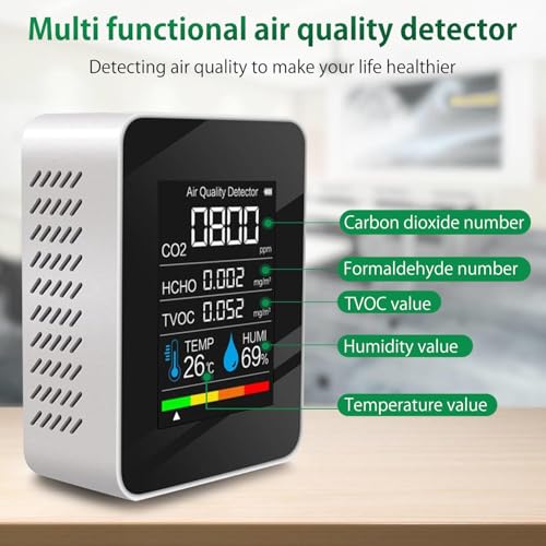 Air Quality Monitor with CO2 HCHO TVOC Temperature Humidity S818