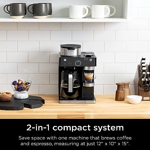 Espresso & Coffee Maker with Built-in Frother, Black H3951