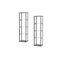 Set of 2 Black Glass Curio Cabinet O60992