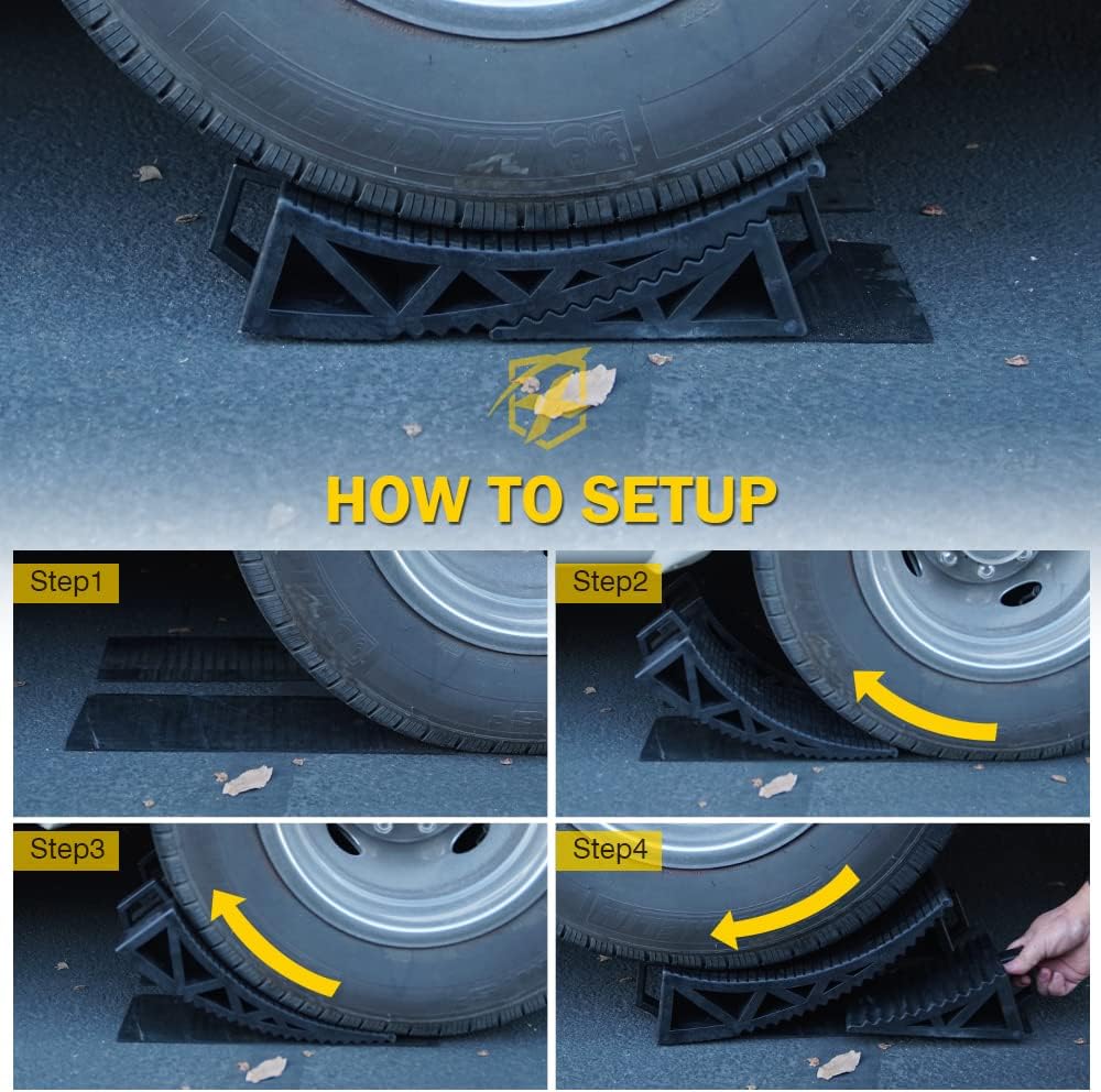 RV Leveling System Kit Up to 66,000 lbs, 2PCS with Anti-Slip Mats L70637