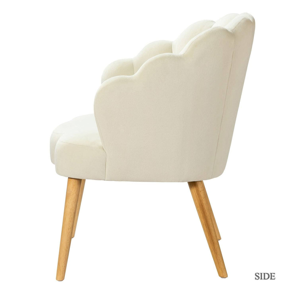Pink Scalloped Velvet Arm Chair Set of 2 U79419