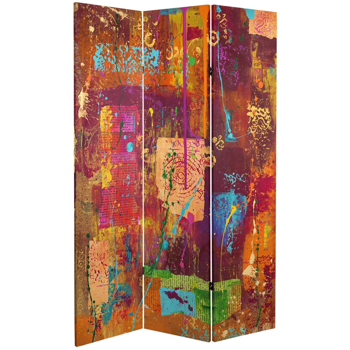 6 ft Tall Double Sided Canvas Room Divider O999922