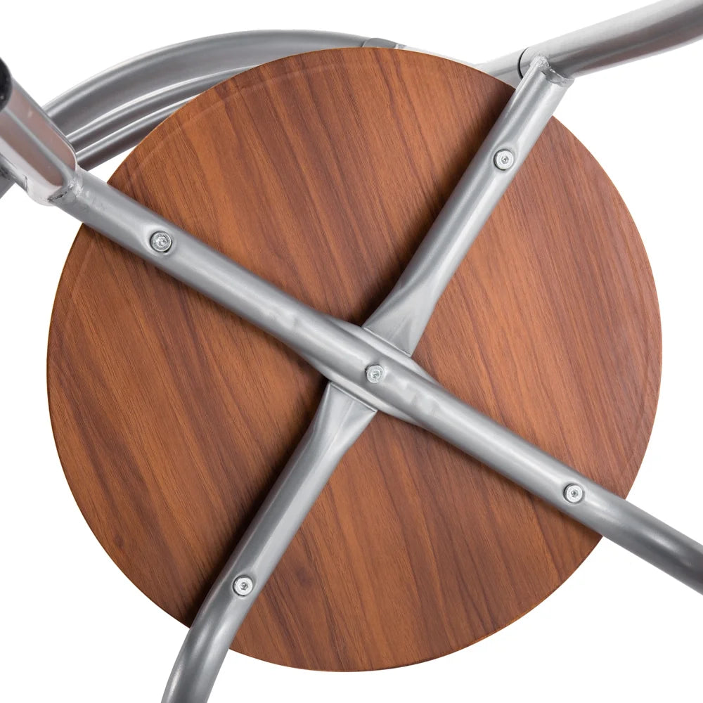 3 Piece Round Dining Table Set with Storage Shelf F634