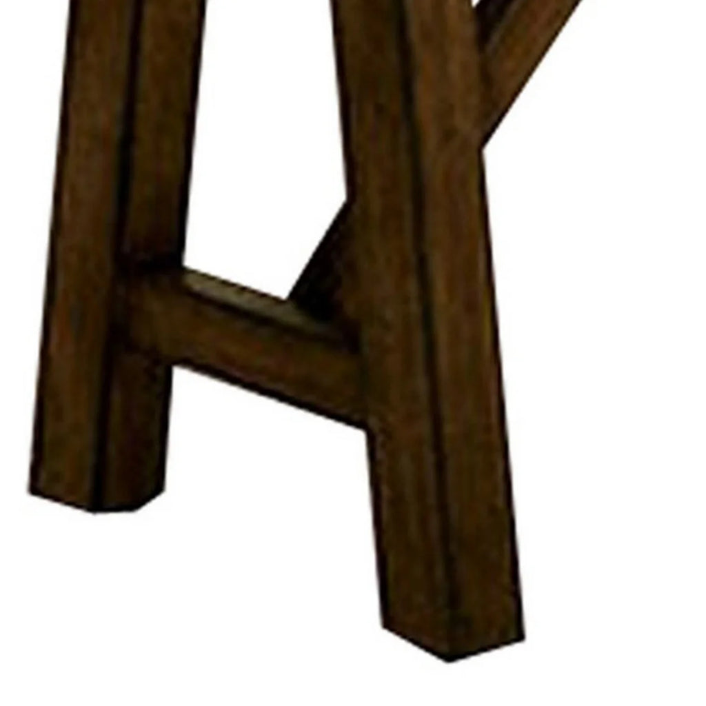 54 Inch Walnut Brown Wood Dining Bench U57581