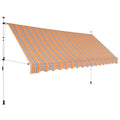 Yellow and Blue Stripes Manual Retractable Awning J292