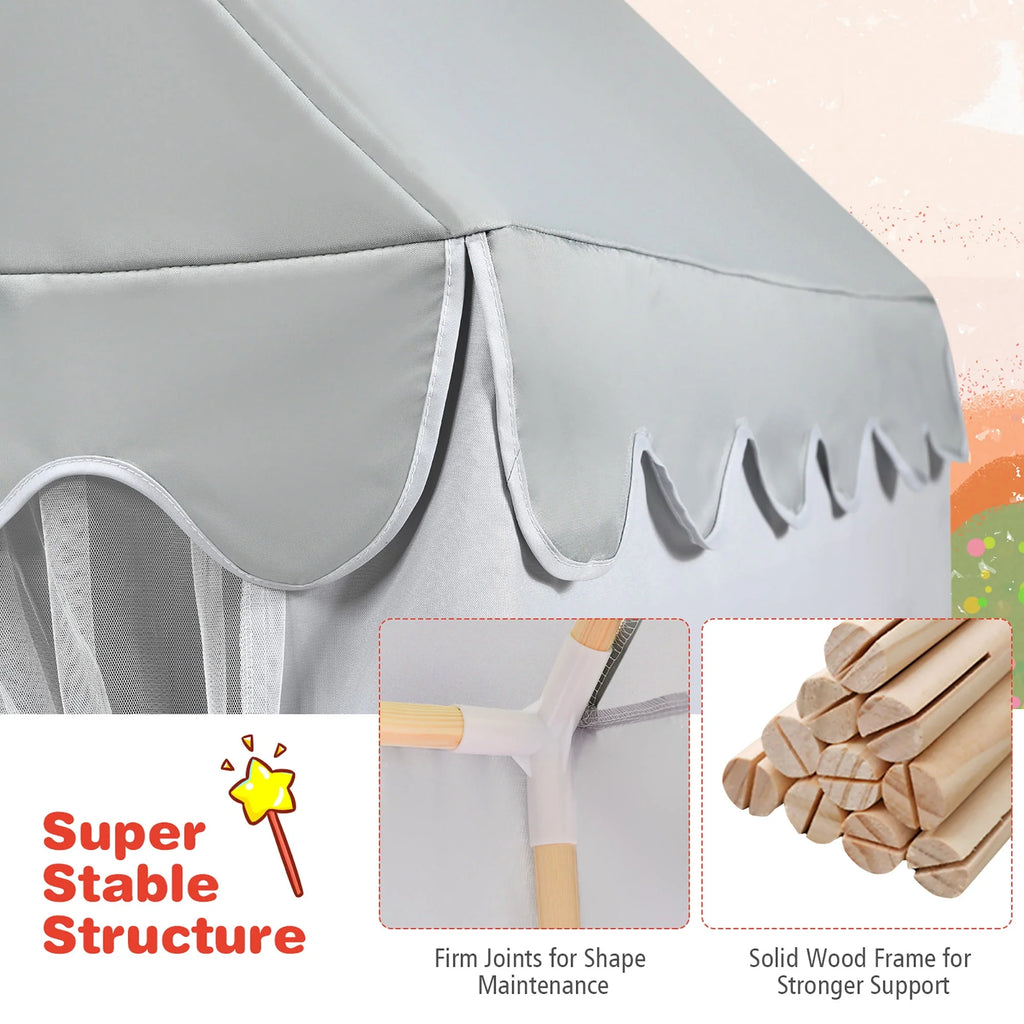 Kids Play Tent Playhouse Castle with Mat Gray T522