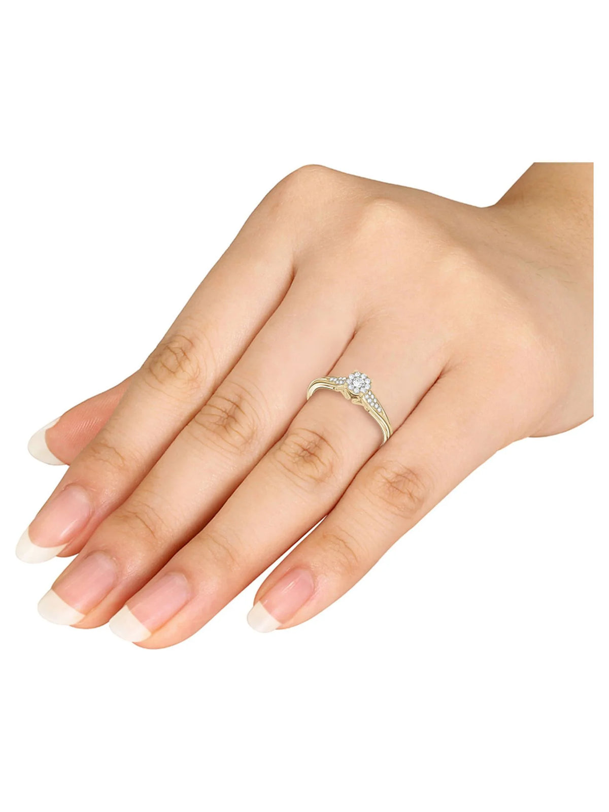 10K Yellow Gold Diamond Cluster Ring Z90964