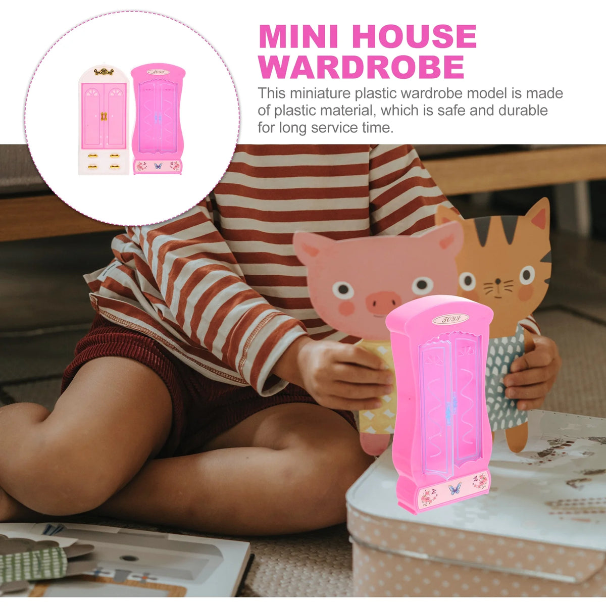Miniature Doll Wardrobe Closet 2 Pcs K9670