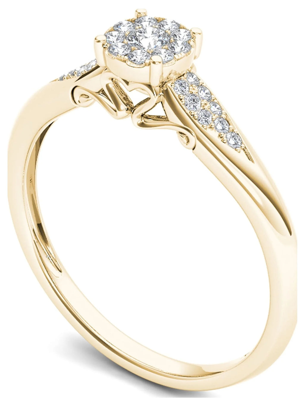 10K Yellow Gold Diamond Cluster Ring Z90964