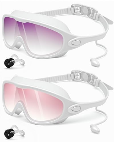 2 Pack Anti Fog UV Wide View Swim Goggles P850