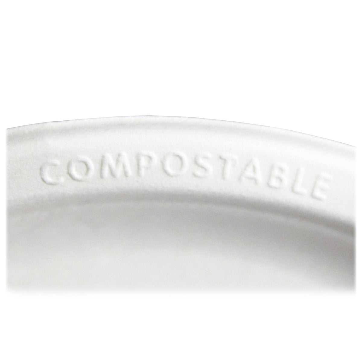 Compostable Round Sugarcane Plate, Natural White - 50 pack C330410
