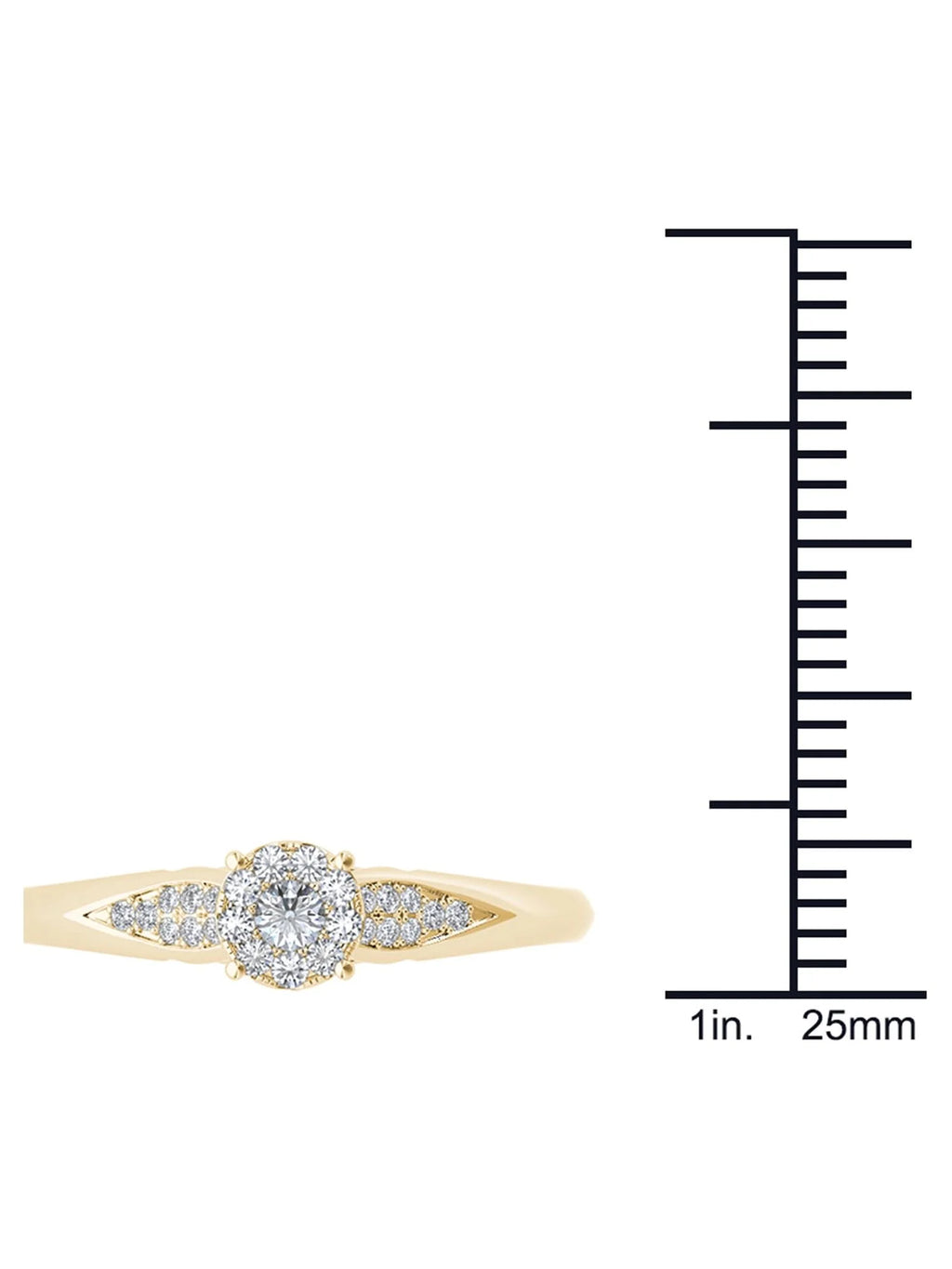 10K Yellow Gold Diamond Cluster Ring Z90964