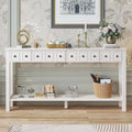 60" Wood Console Table with 4 Drawers E502