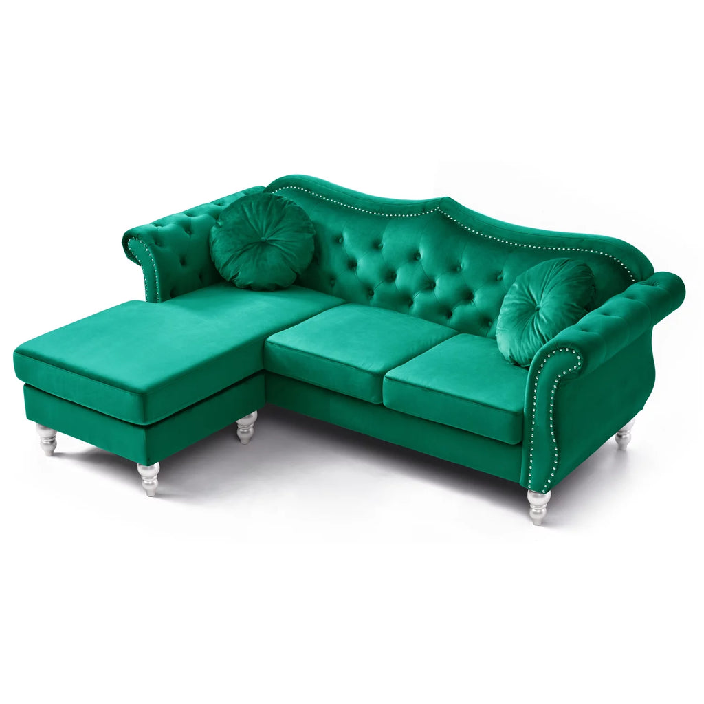 Green Sofa Chaise F6573