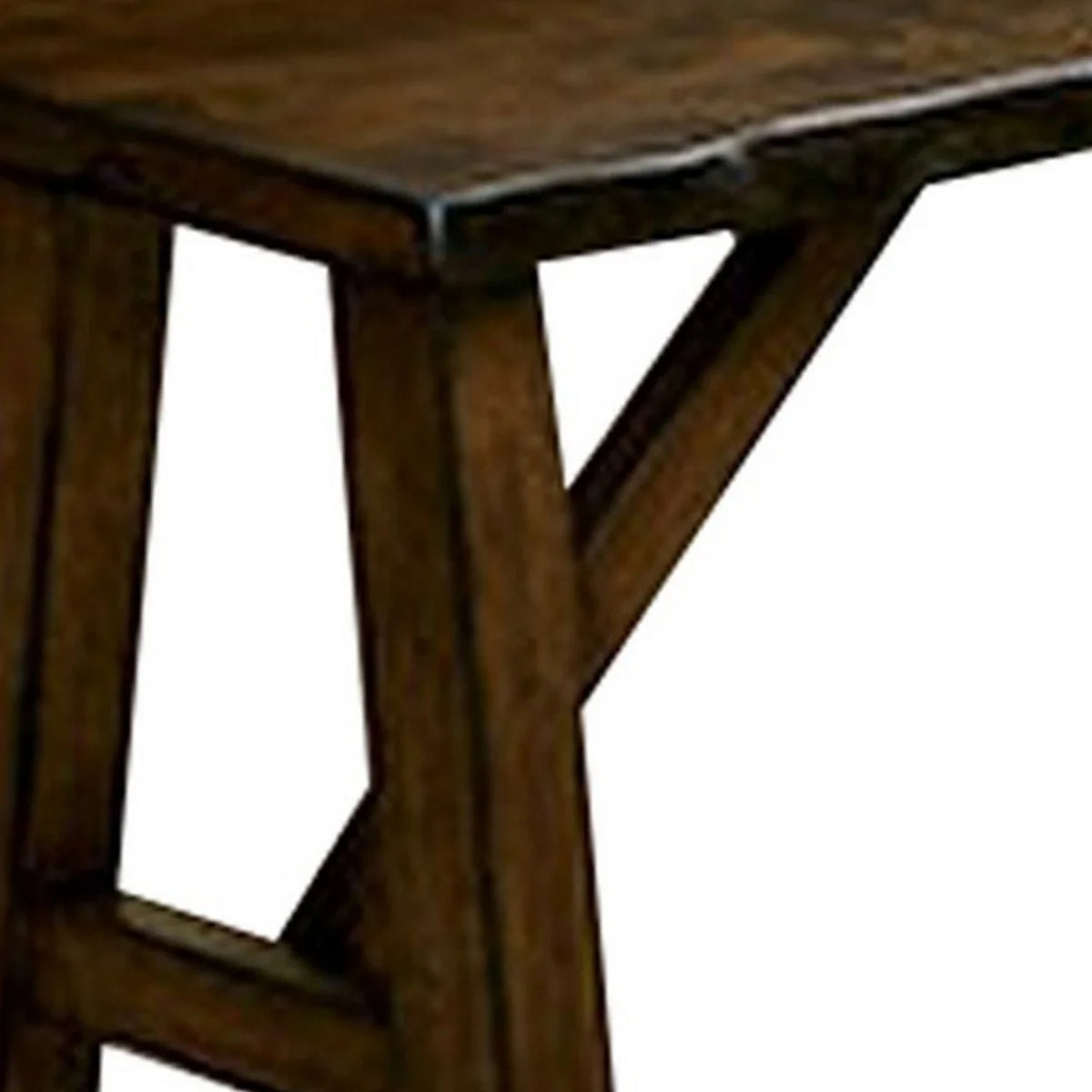 54 Inch Walnut Brown Wood Dining Bench U57581