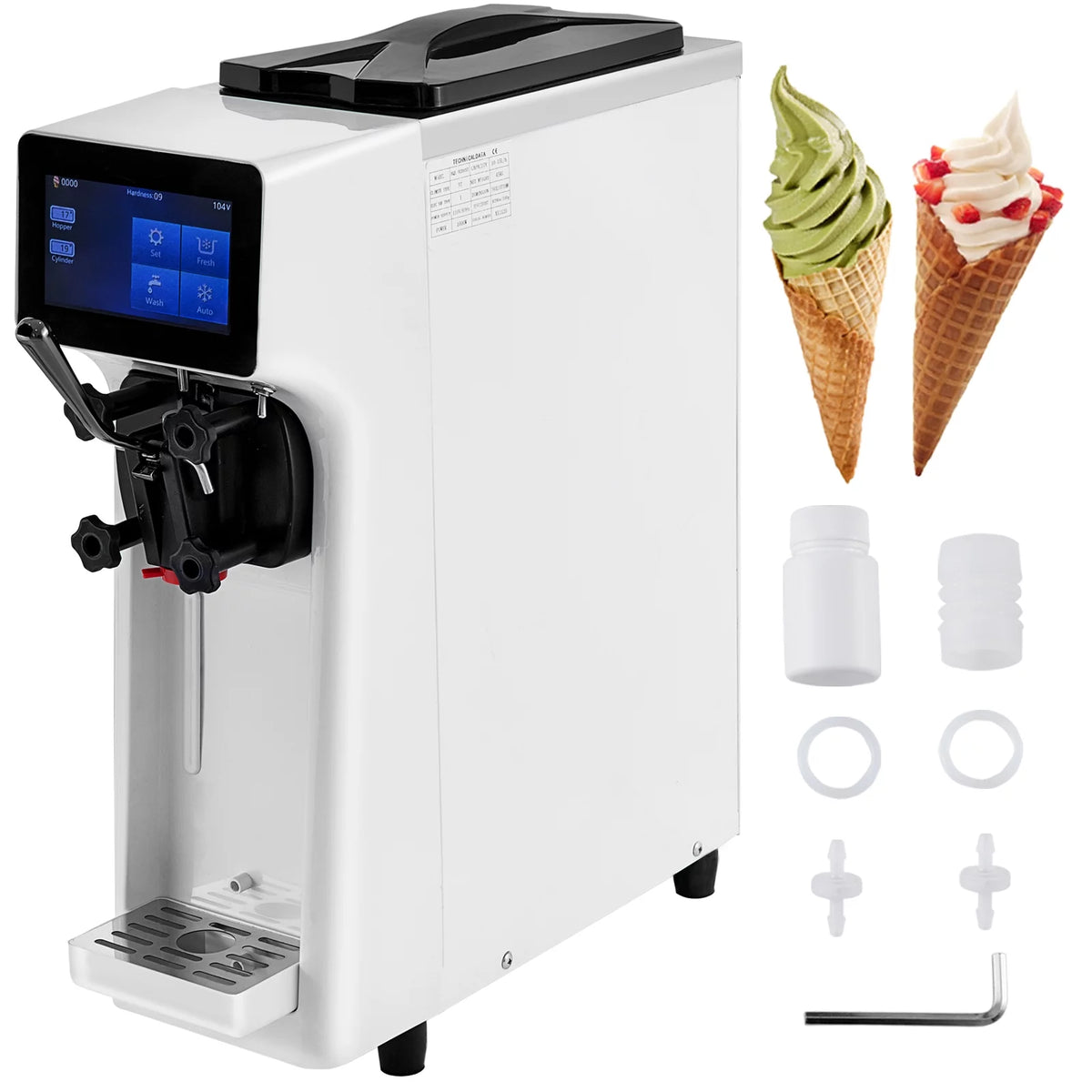 1000W Countertop Soft Serve Ice Cream Machine with 4.5L Hopper P8326