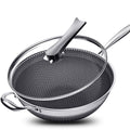 Non Stick Stainless Steel Frying Pan with Glass Lid F631789