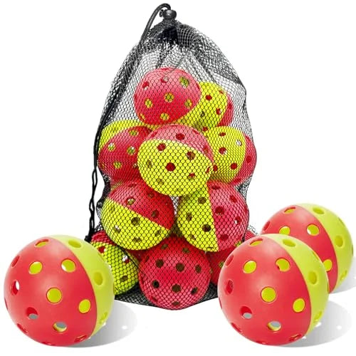 12 Pack 40 Holes Outdoor Pickleball Balls with Bag S522