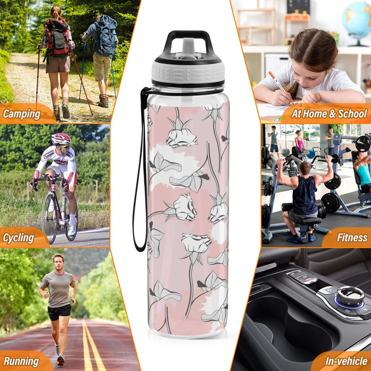 32oz Leakproof Tritan Sports Water Bottle with Straw S670248