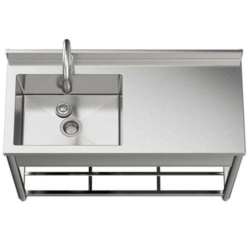 Stainless Steel Single Bowl Commercial Sink with Drainboard E962956