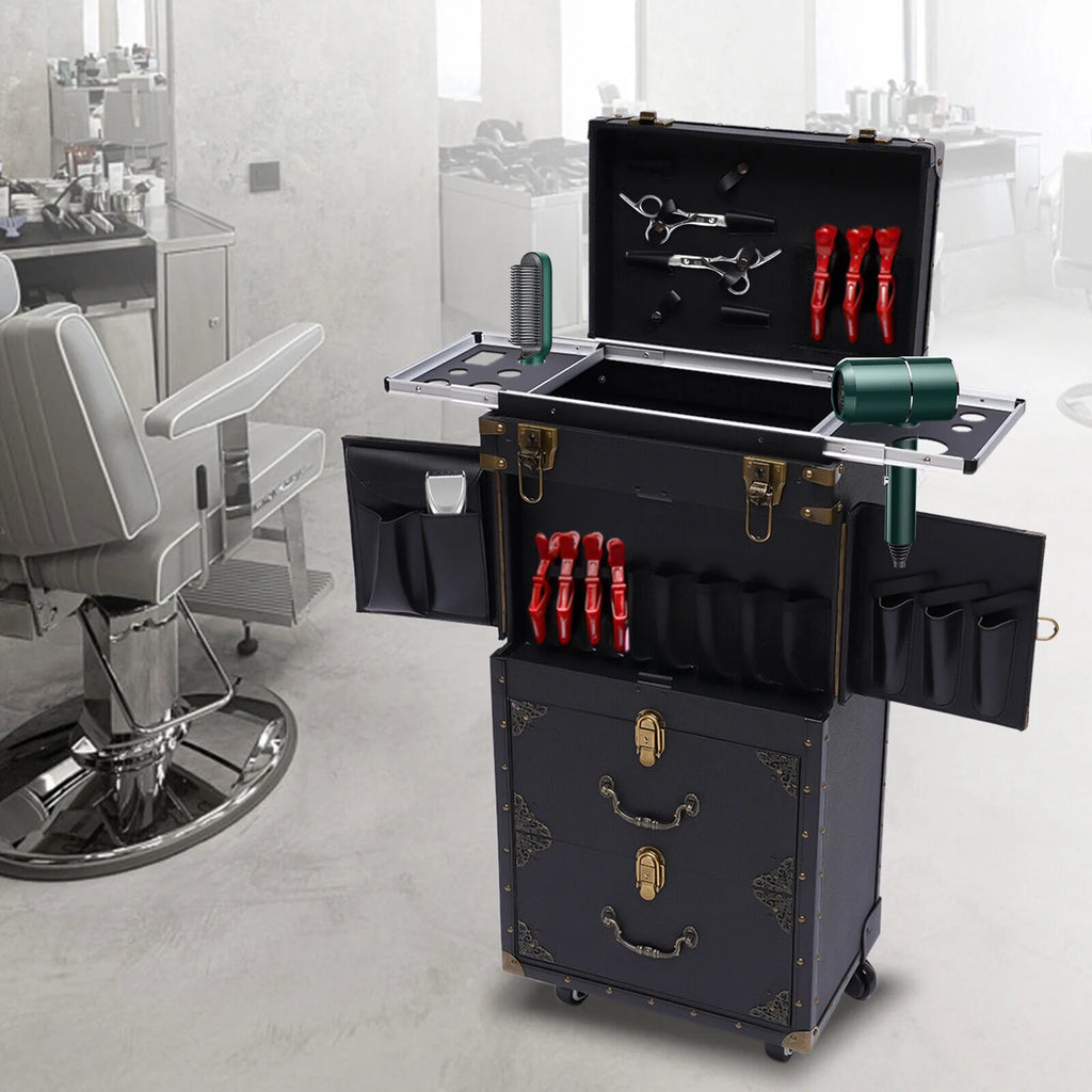 Portable Rolling Makeup Train Case Cosmetic Organizer P48635