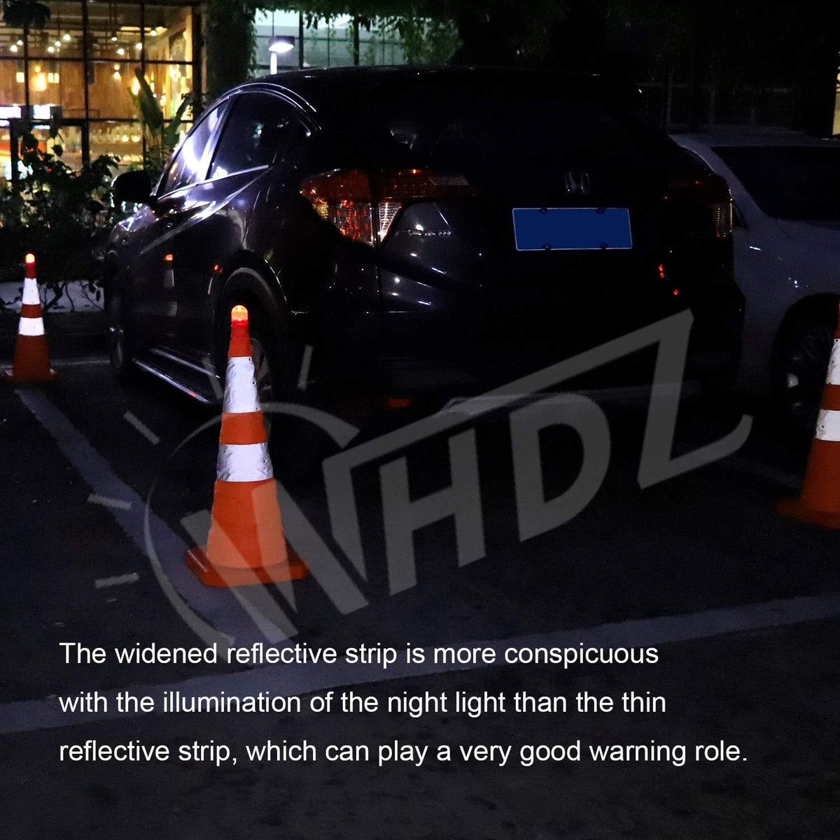 4 Pack Orange Collapsible Traffic Cones with LED Light K1618