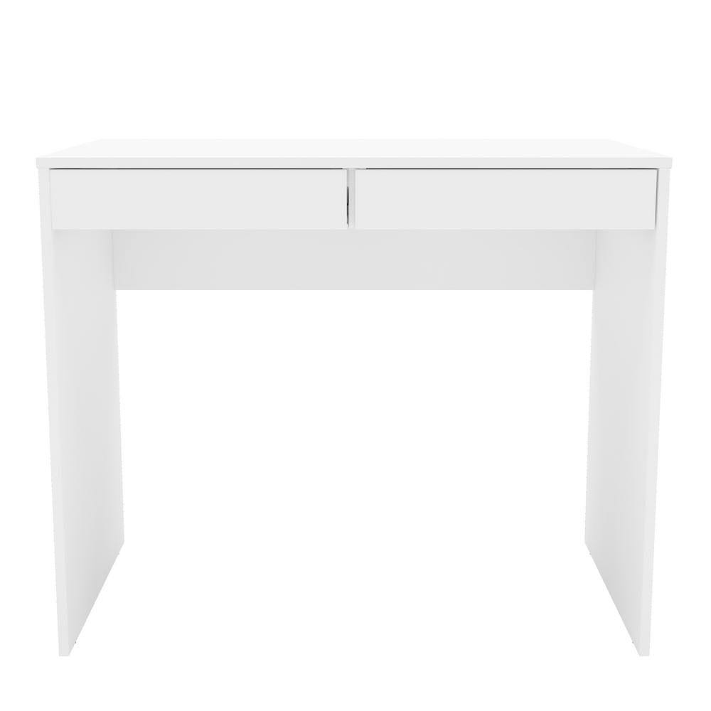 White 2 Drawer Writing Desk with Built-in Storage B6730