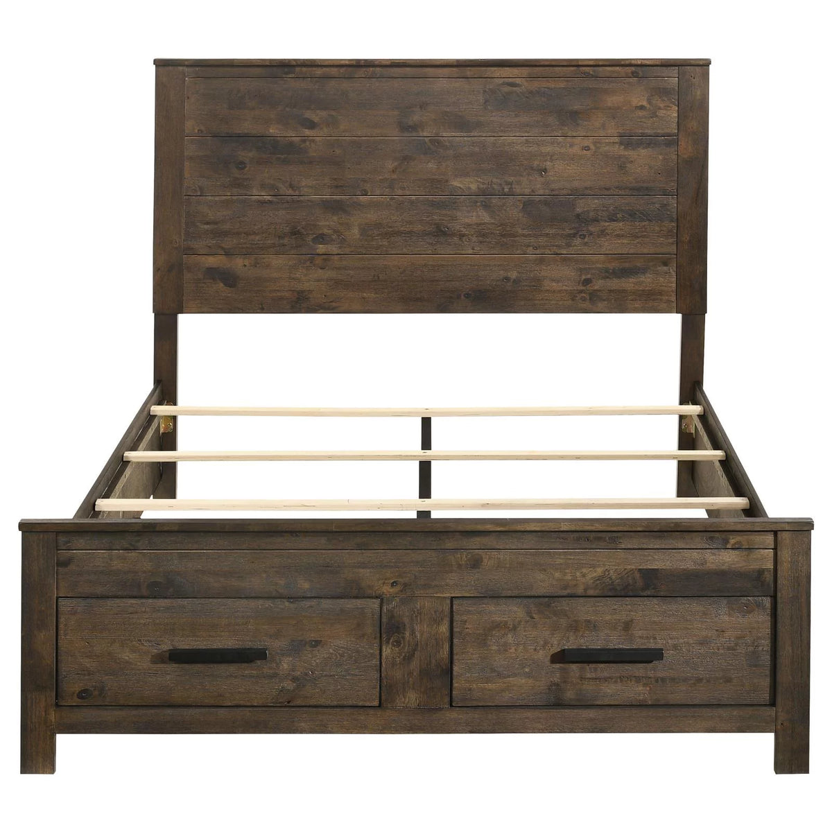 King Storage Bed Rustic Golden Brown E945