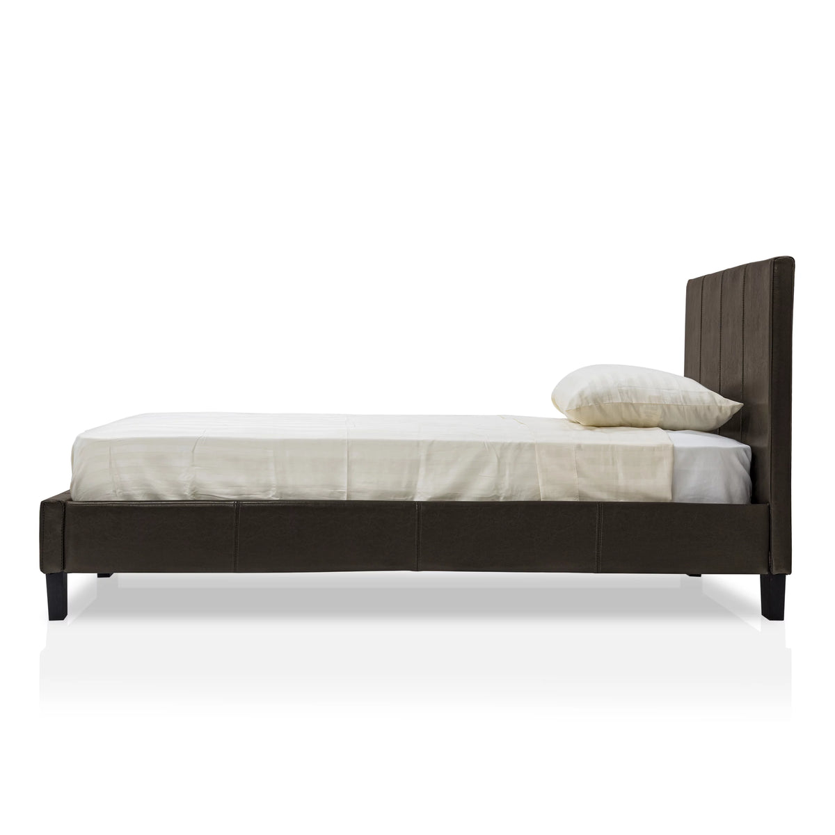 Full Size Leatherette Platform Bed with 12-Inch Mattress K3225