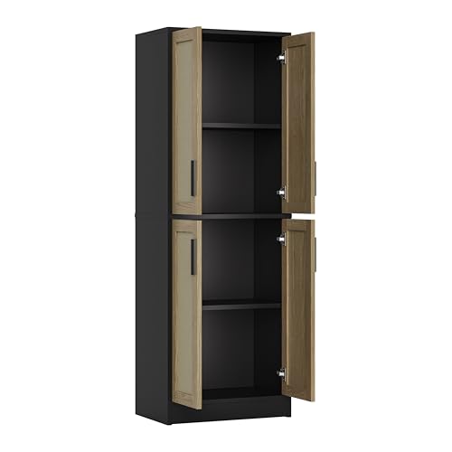 Tall Storage Cabinet with 4 Doors and Adjustable Shelves O455312