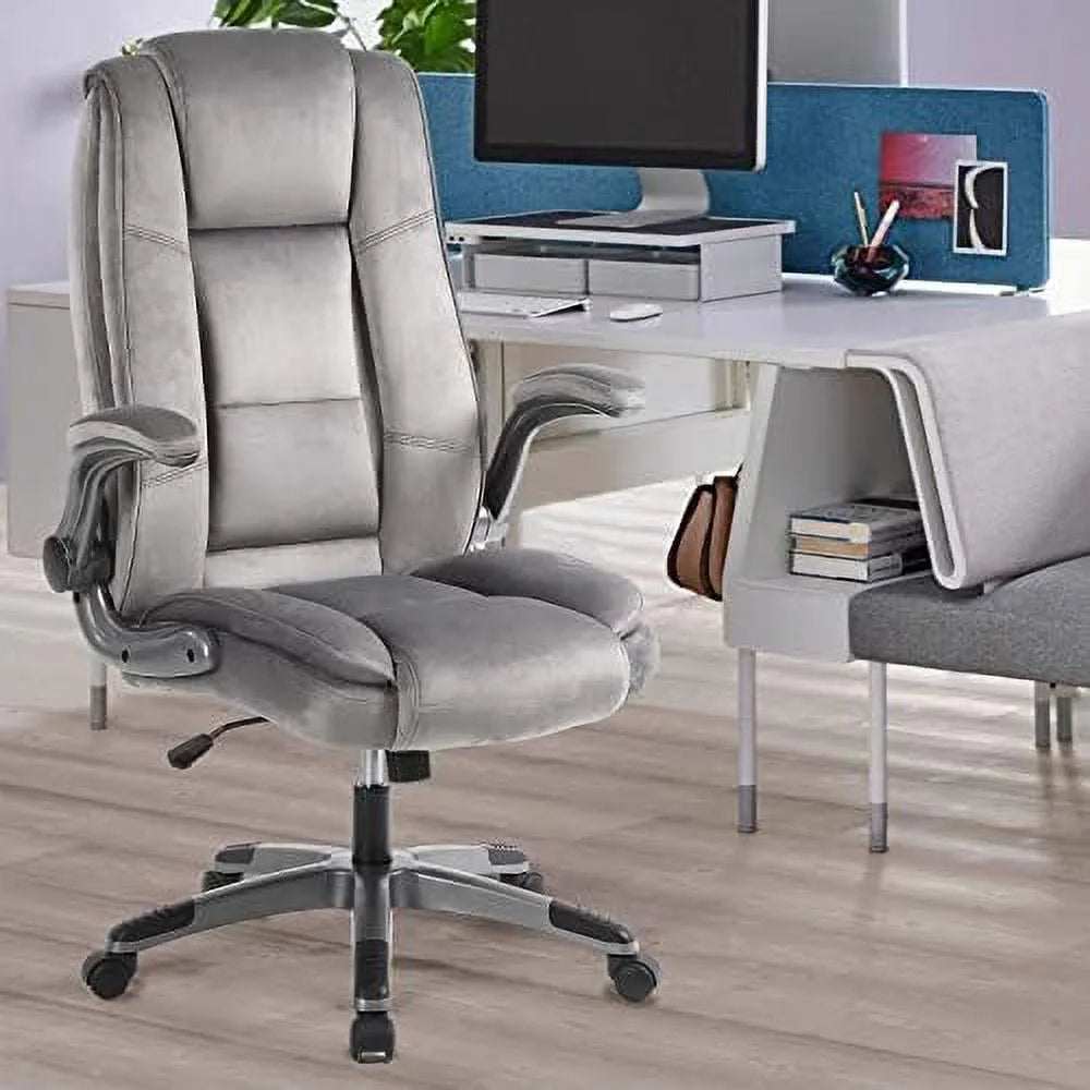 Leather Executive Office Desk Chair with Flip-up Arms D2974