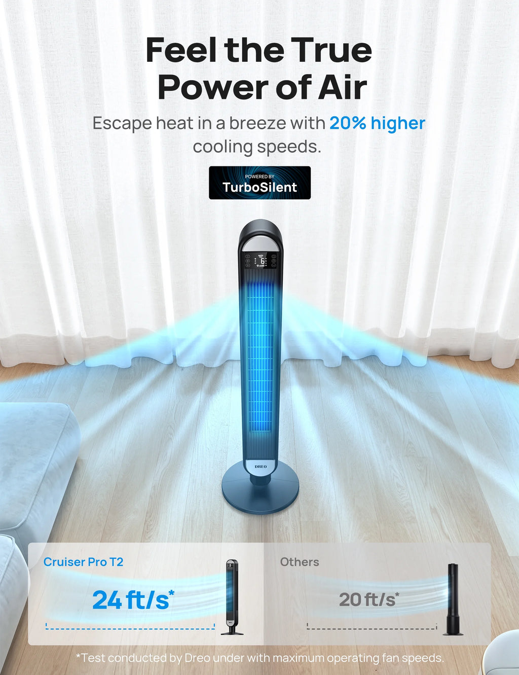 42 Inch Bladeless Oscillating Tower Fan with Remote N556